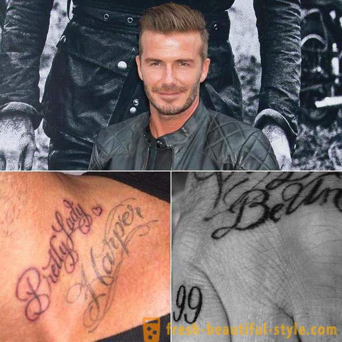 40 tattoo Beckham: njihova razlaga in mesto na telesu