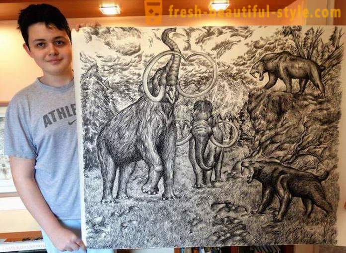 Srbski najstnik črpa osupljive portrete živali s svinčnikom ali kemičnim svinčnikom