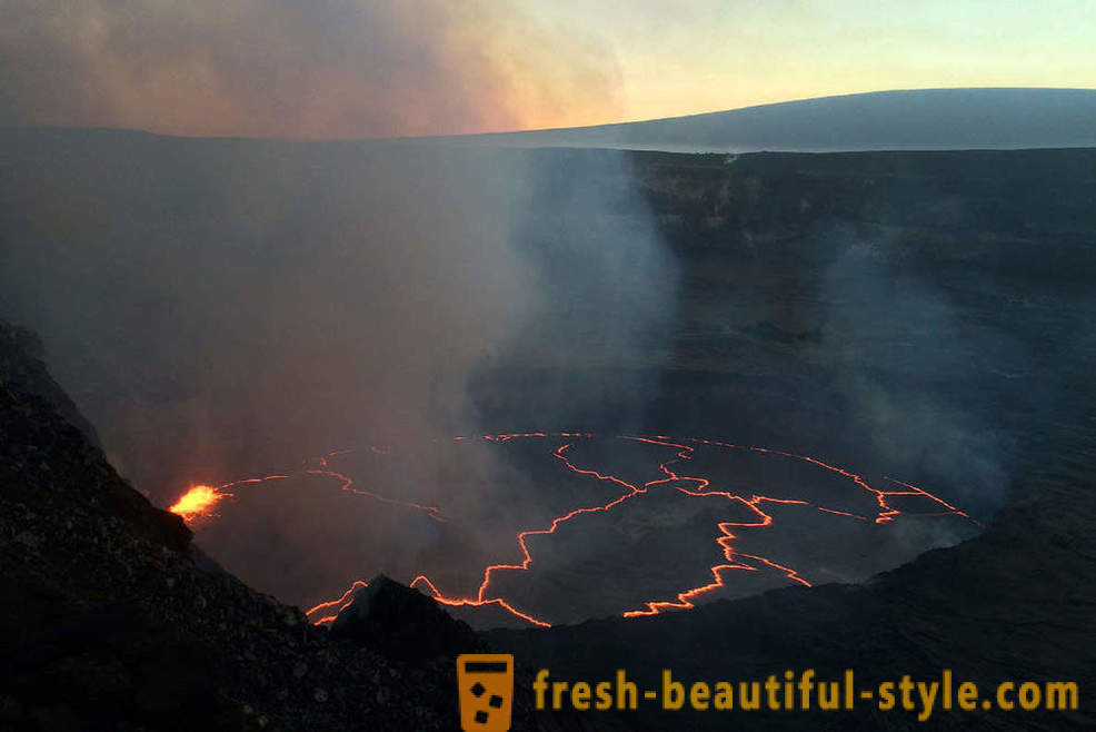 Vulkanskega lava tokov iz Kilauea Hawaii