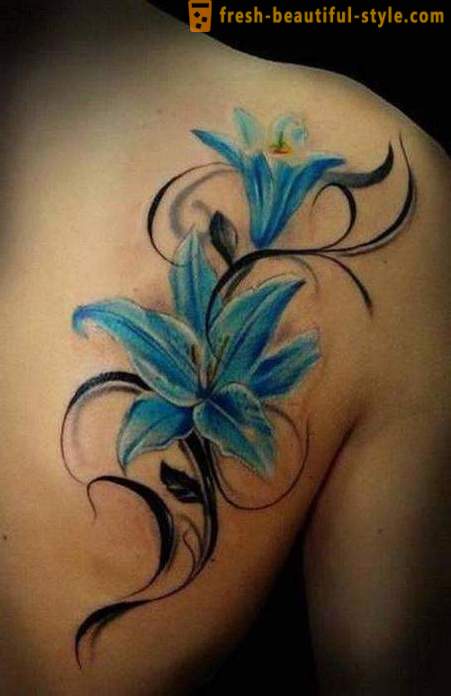 Tetovaže lilija - vrednost in lokacijo uporabe