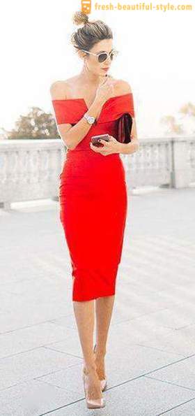 Rdeča obleka-primer: najboljša kombinacija, predvsem izbor in priporočila