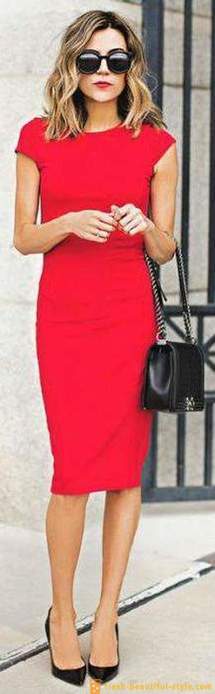 Rdeča obleka-primer: najboljša kombinacija, predvsem izbor in priporočila