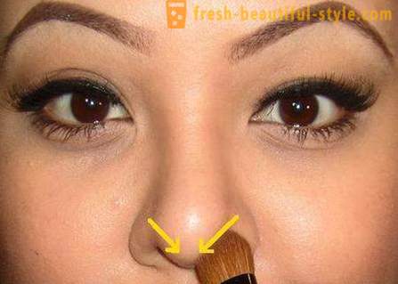 Kako zmanjšati nos z make-up? Vizualno zmanjša nos
