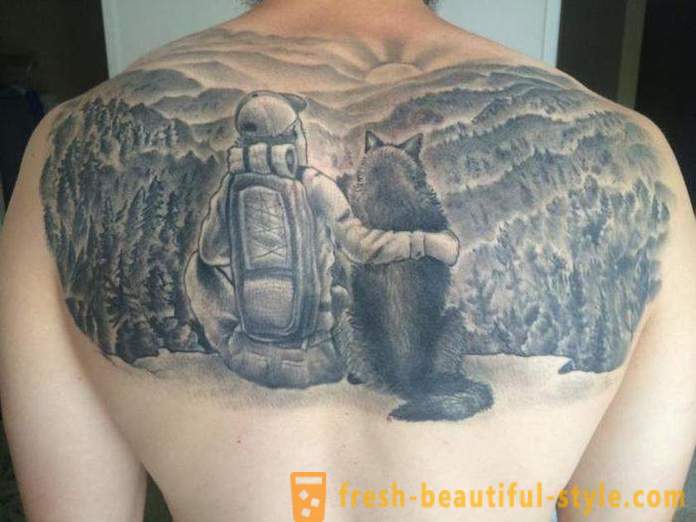 Moška tatoo na hrbtu: Pros, slabosti in možnosti skice.